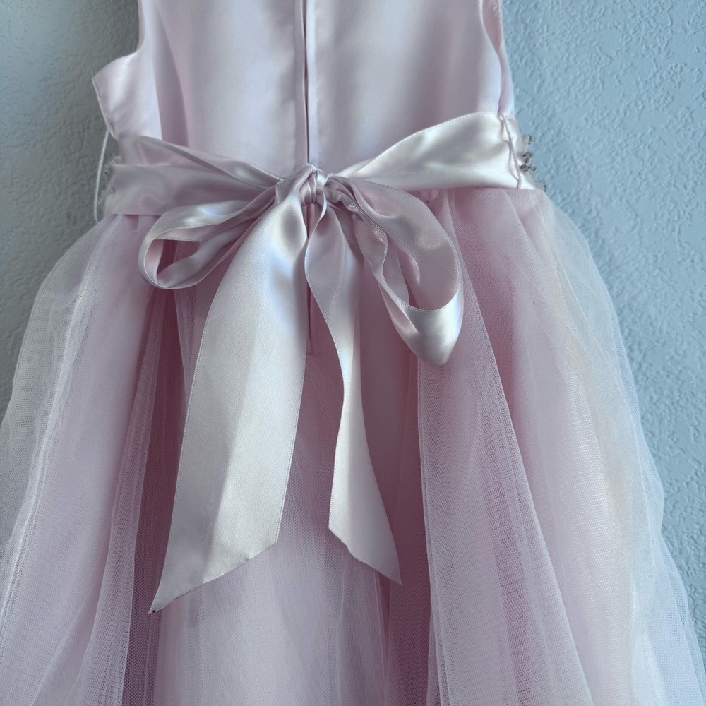 Chantilly Place Sleeveless Blush-Pink Floral Waist Tulle Gown for Girls. Size 5. - Picture 9 of 17